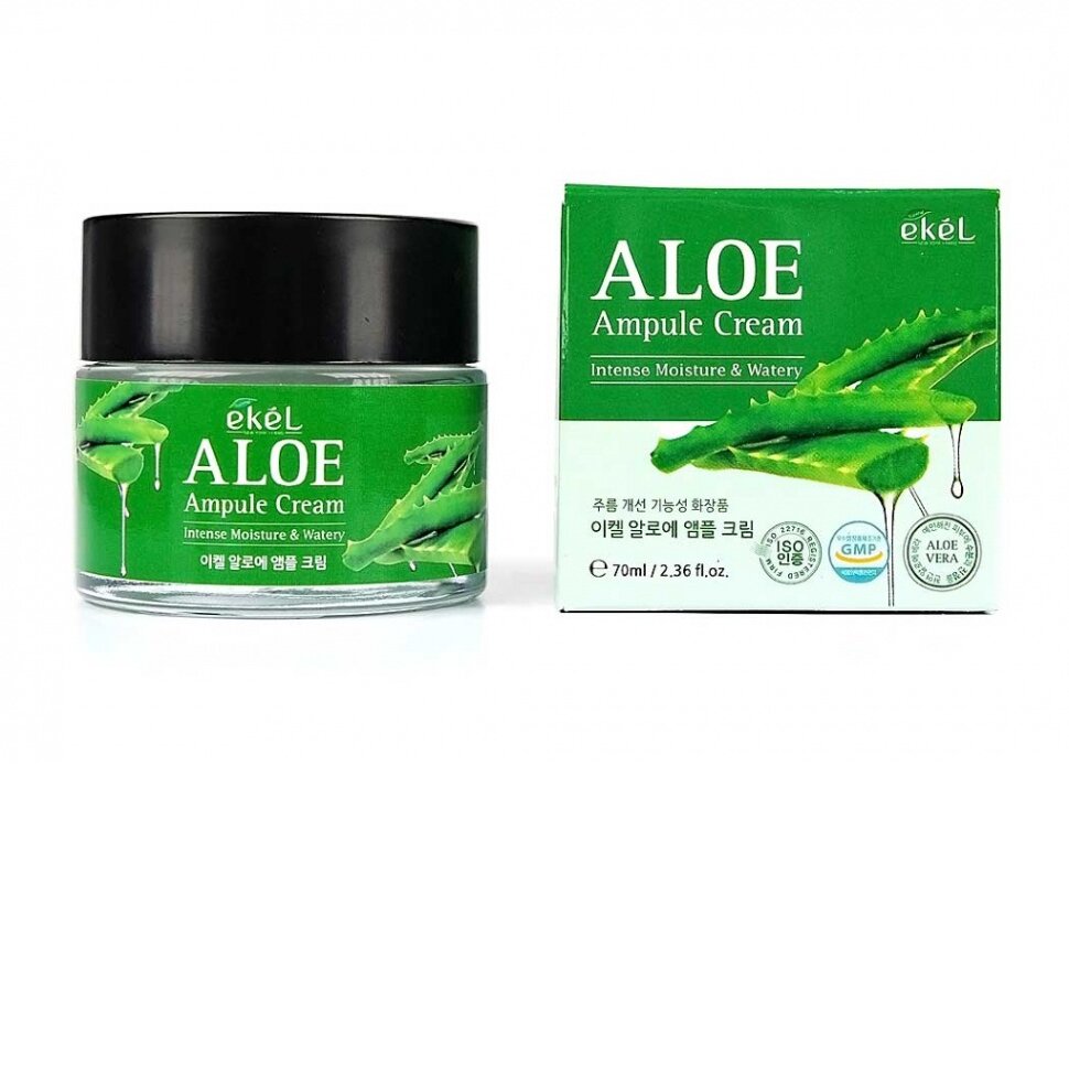 Увлажняющий крем с экстрактом алоэ Ekel Aloe Ampoule Cream, 70 мл. фото 1 — BascoMarket
