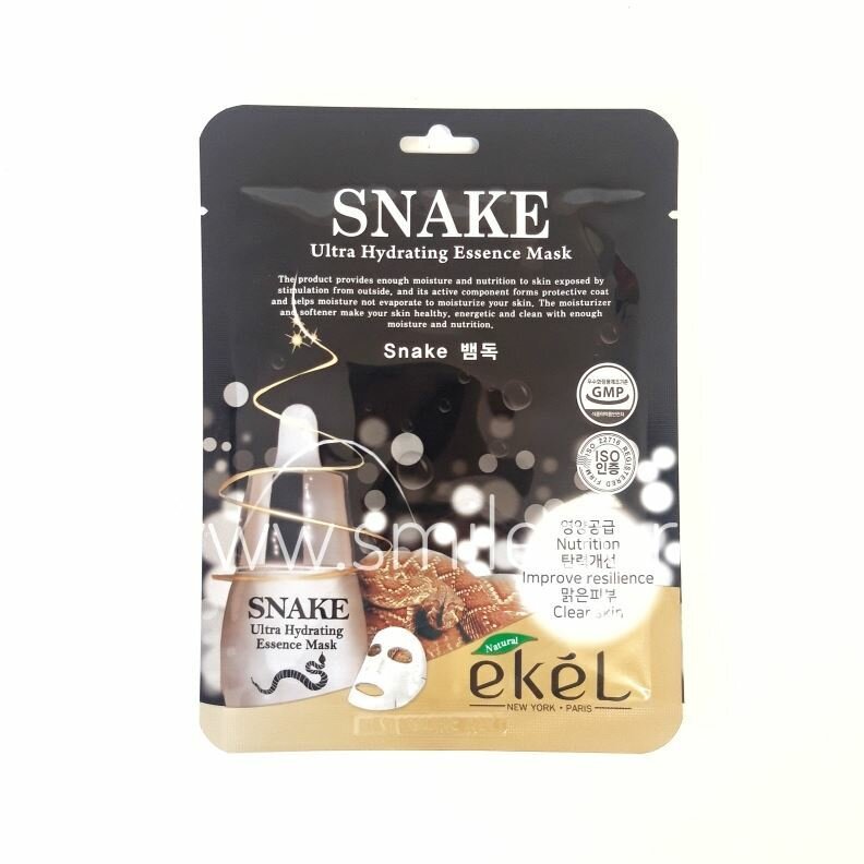 Тканевая маска с экстрактом змеиного яда Ekel Snake Ultra Hydrating Essence Mask, 25 мл. фото 1 — BascoMarket