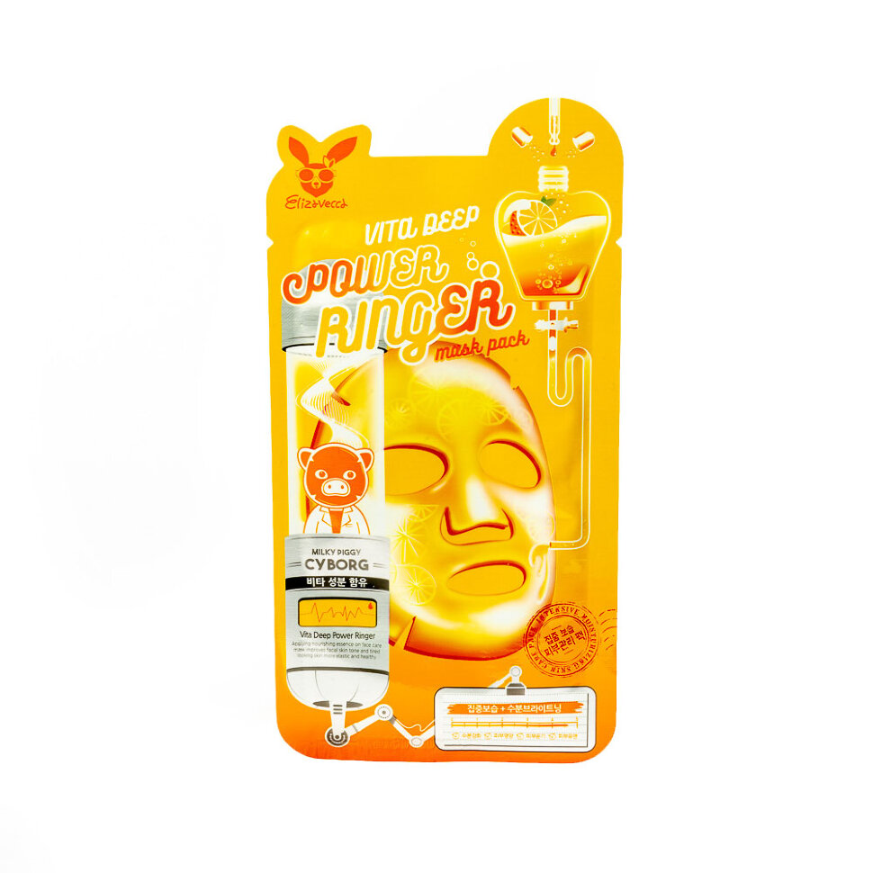 Тканевая маска c витаминным комплексом Elizavecca Vita Deep Power Ringer Mask Pack, 23 мл. фото 1 — BascoMarket