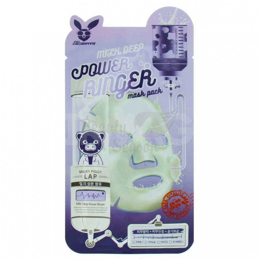 Тканевая маска для упругости кожи Elizavecca Milk Deep Power Ringer Mask Pack, 23 мл. фото 1 — BascoMarket