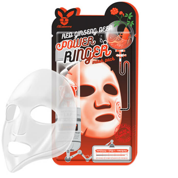 Тканевая маска с женьшенем Elizavecca Red Ginseng Deep Power Ringer Mask Pack, 23 мл. фото 1 — BascoMarket