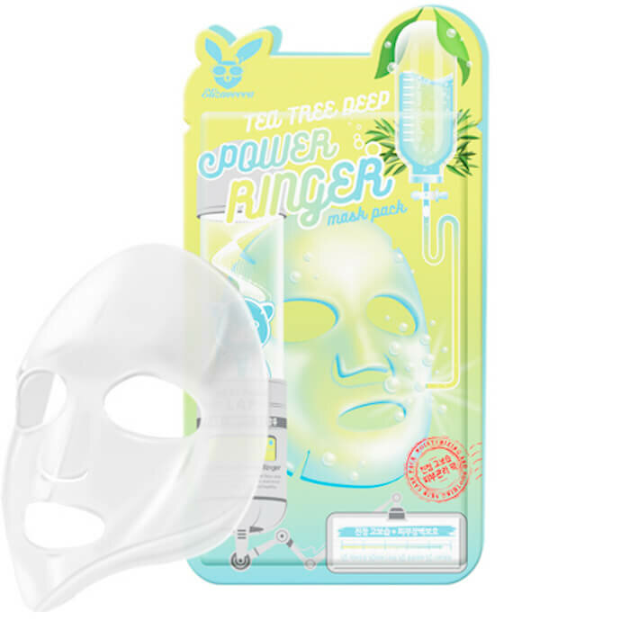 Тканевая маска с зеленым чаем Elizavecca Tea Tree Deep Power Ringer Mask Pack, 23 мл. фото 1 — BascoMarket