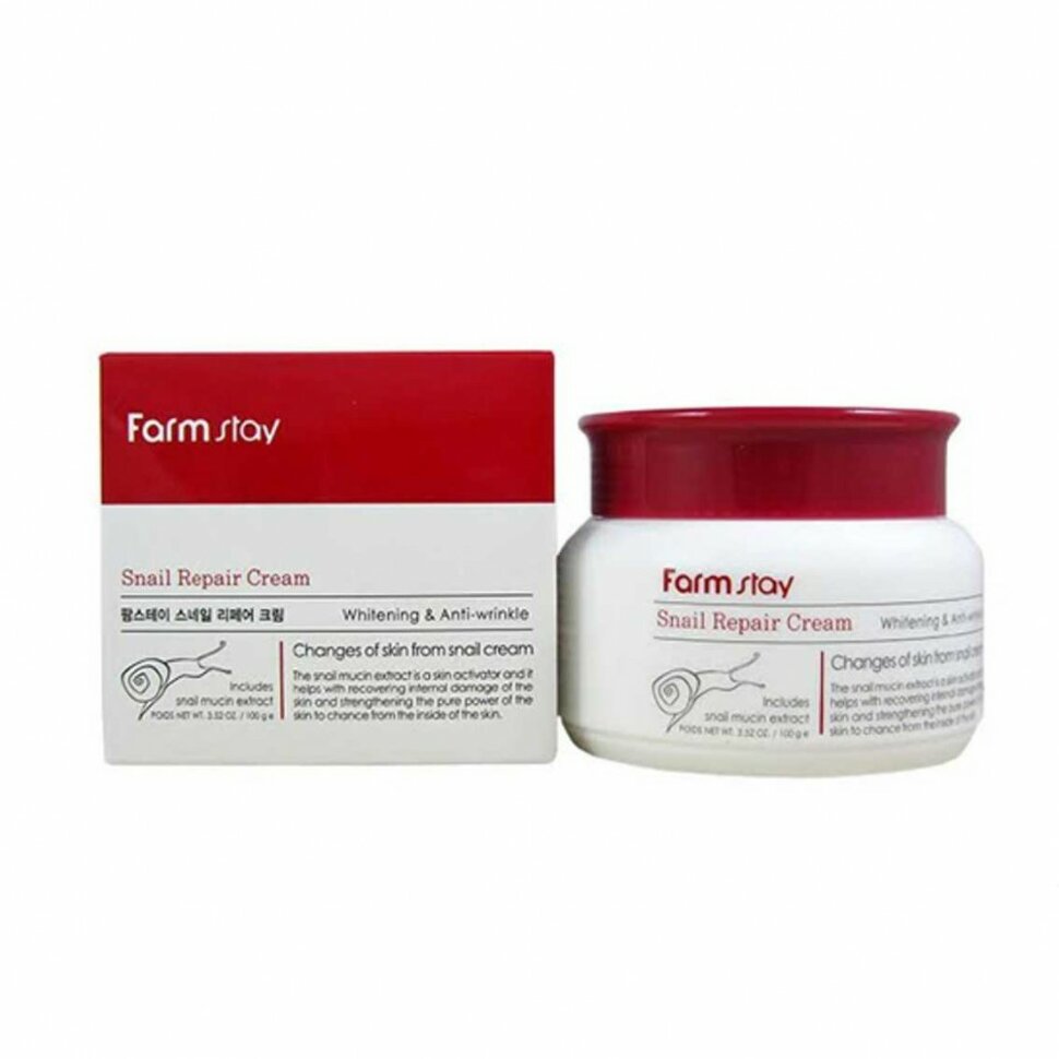 Восстанавливающий крем с экстрактом улитки Farm Stay Snail Repair Cream, 100 мл. фото 1 — BascoMarket