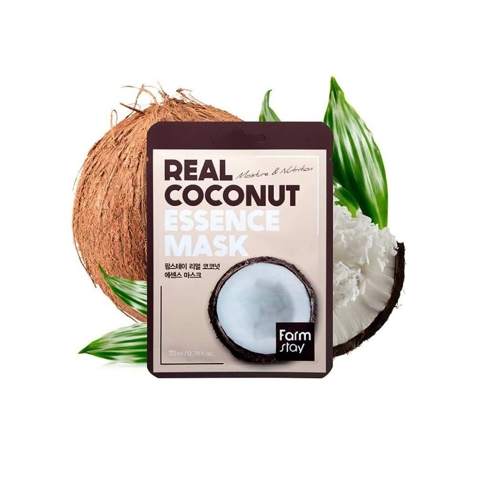 Тканевая маска с экстрактом кокоса Farm Stay Real Coconut Essence Mask, 23 мл. фото 1 — BascoMarket