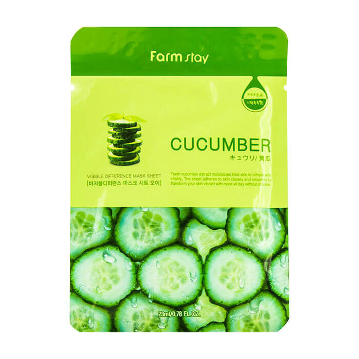 Маска для лица с экстрактом огурца Farm Stay Cucumber Visible Difference Mask Sheet, 23 мл. фото 1 — BascoMarket