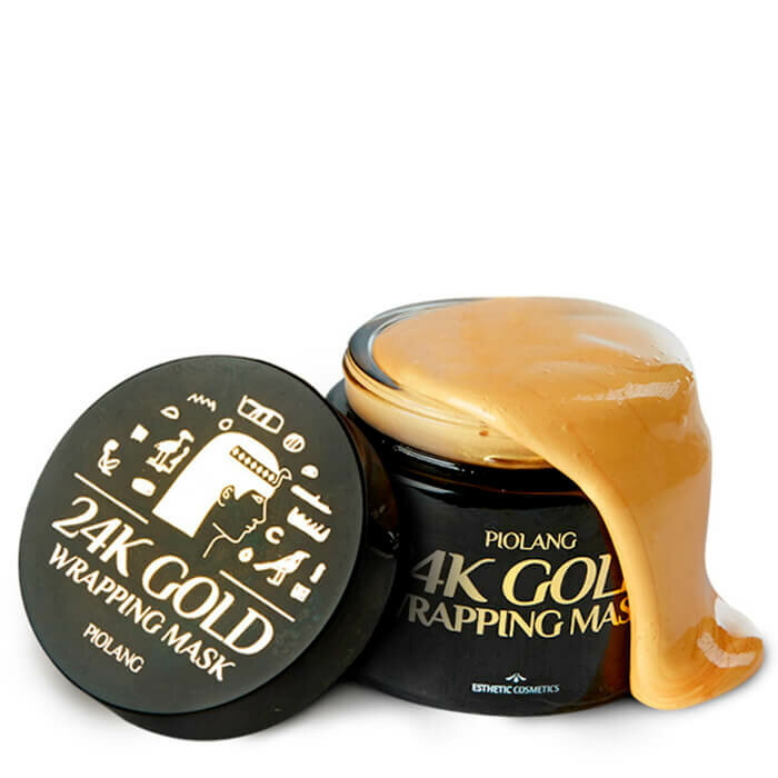 Маска для лица с 24 каратным золотом Esthetic House Piolang 24k Gold Wrapping Mask, 80 мл. фото 1 — BascoMarket