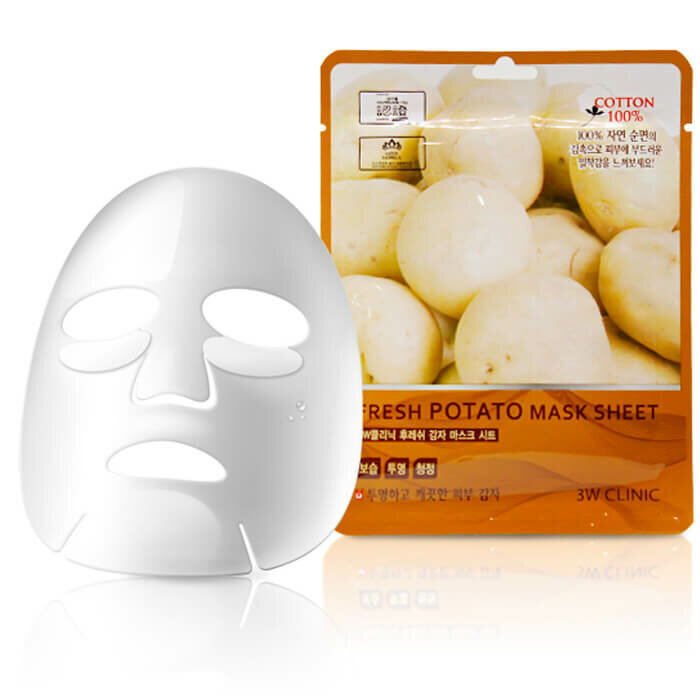 Маска для лица с экстрактом картофеля 3W Clinic Fresh Potato Mask Sheet, 23 мл. фото 1 — BascoMarket