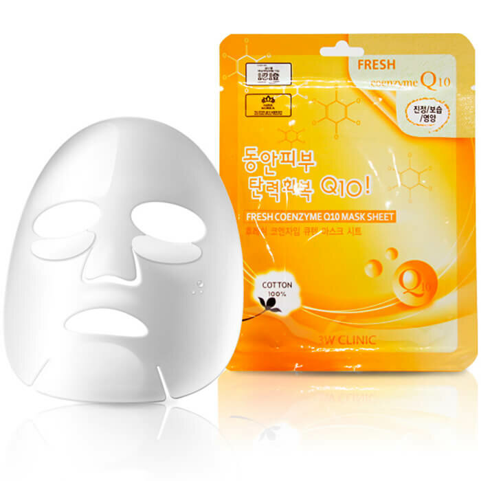Маска для лица с коэнзимом 3W Clinic Fresh Coenzyme Q10 Mask Sheet, 23 мл. фото 1 — BascoMarket