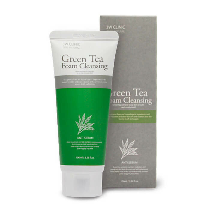 Пенкa для умывания зелёный чай 3W Clinic Geen Tea Foam Cleansing, 100 мл. фото 1 — BascoMarket